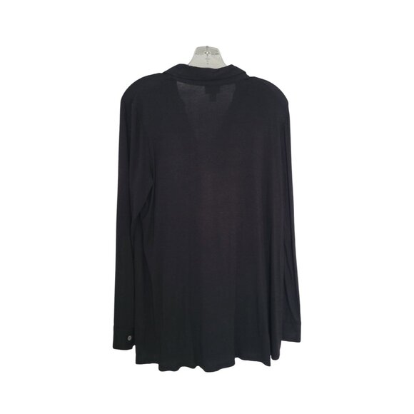 J. Jill Collared stretch fabric top with button sleeves - Picture 2 of 7